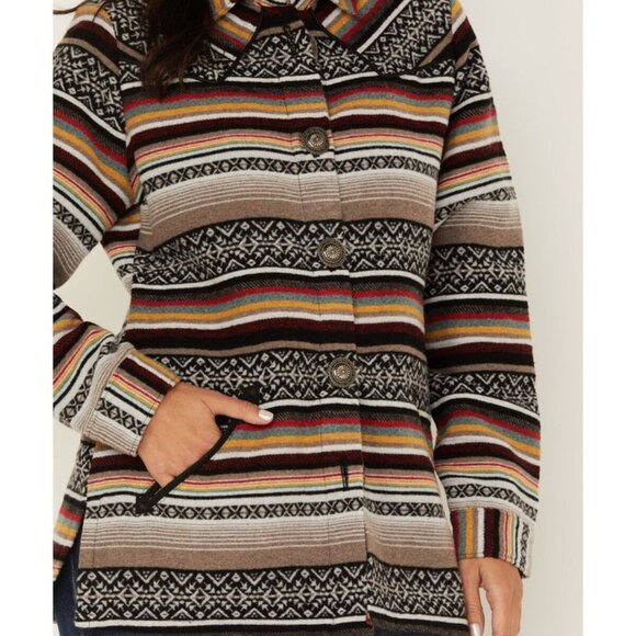 Cruel Girl Women's Serape Stripe Western Button-Down Shacket - Picture 3 of 4